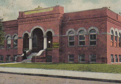 Kennedy Free Library vintage postcard image