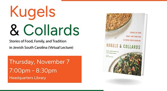 Kugels and Collards, Headquarters Library, November 7th 2024, 7:00 PM