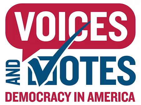 Voices and Votes. Democracy in America. logo